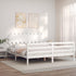 Bed Frame without Mattress White 183x203 cm King Solid Wood