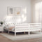 Bed Frame without Mattress White 183x203 cm King Solid Wood