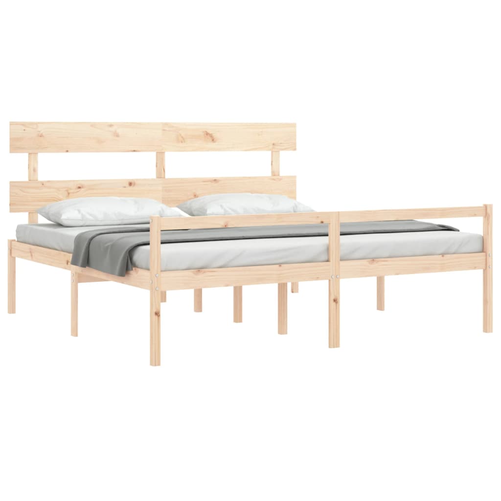 Senior Bed without Mattress 183x203 cm King Solid Wood