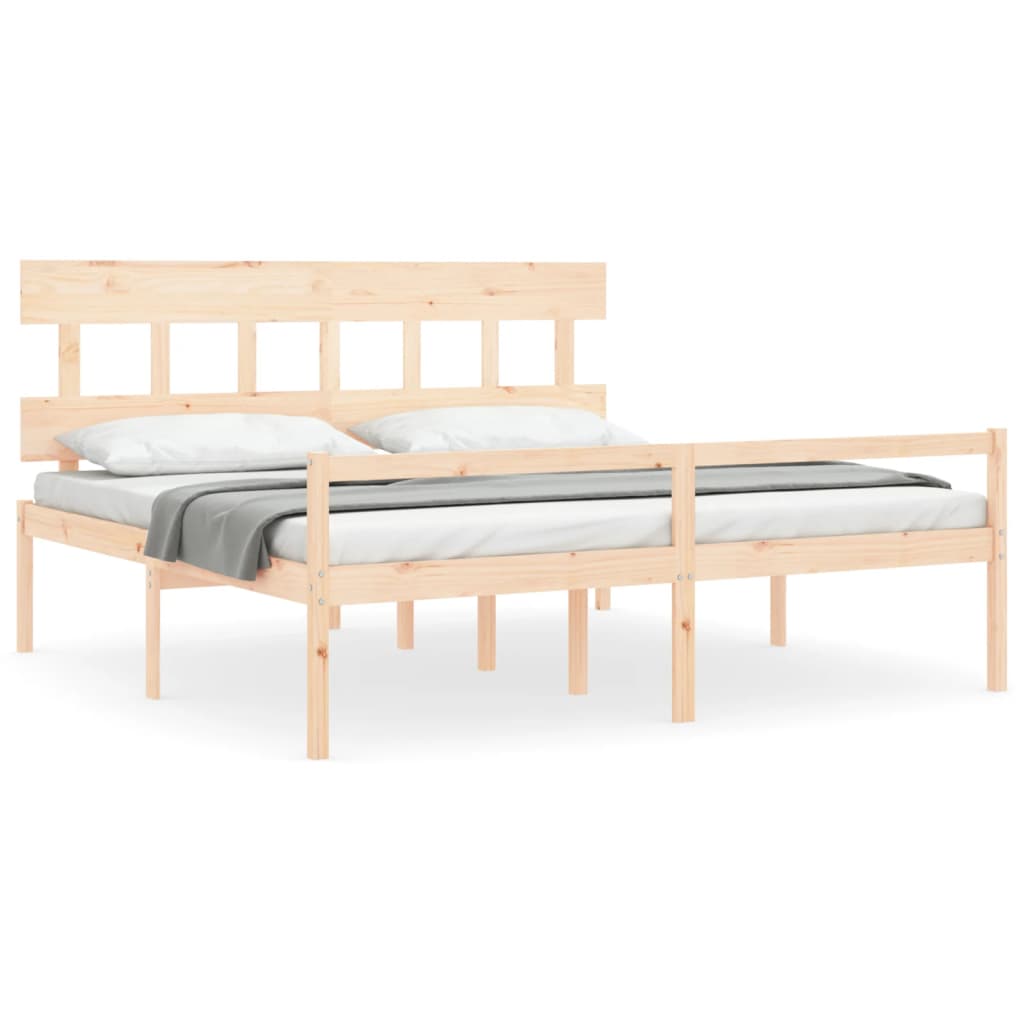 Senior Bed without Mattress 183x203 cm King Solid Wood