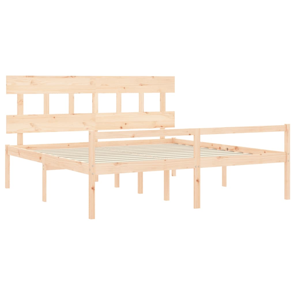 Senior Bed without Mattress 183x203 cm King Solid Wood