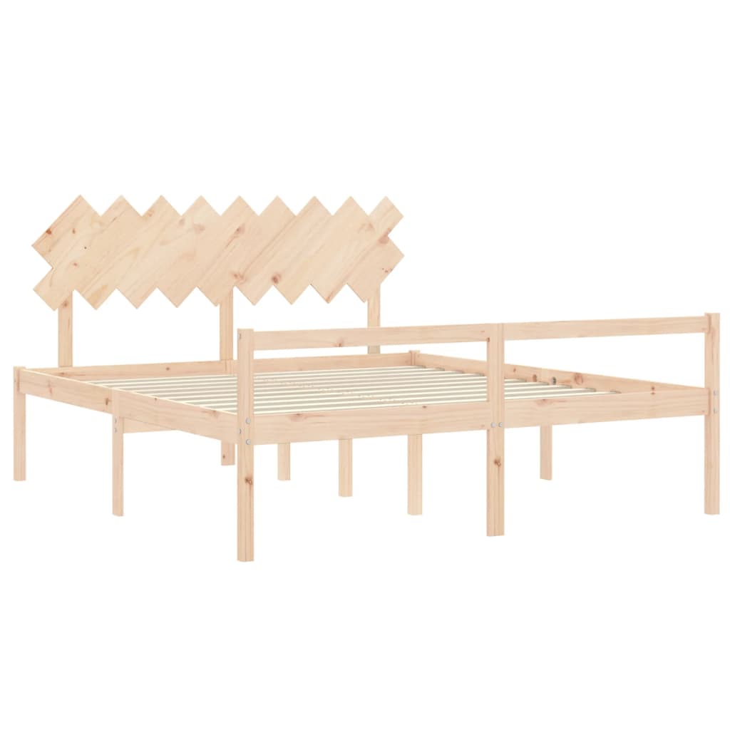 Senior Bed without Mattress 183x203 cm King Solid Wood