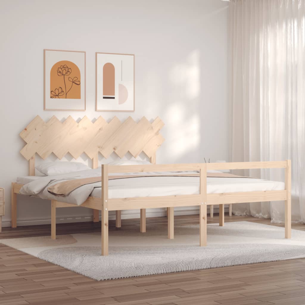 Senior Bed without Mattress 183x203 cm King Solid Wood