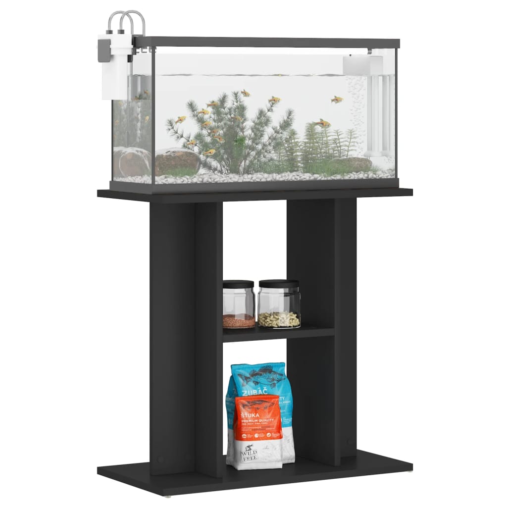 Aquarium Stand Black 60x30x60 cm Engineered Wood