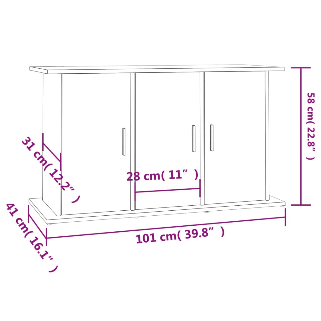 Aquarium Stand Black 101x41x58 cm Engineered Wood