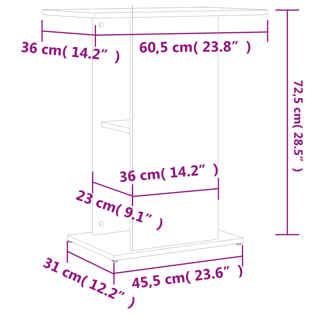 Aquarium Stand White 60.5x36x72.5 cm Engineered Wood