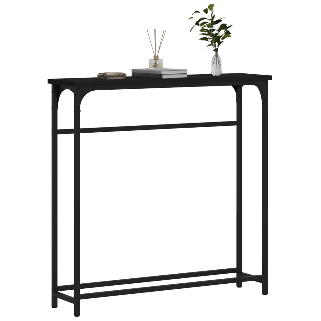 Console Table Black 75x19.5x75 cm Engineered Wood