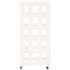 Log Holder with Wheels White 40x49x110 cm Solid Wood Pine