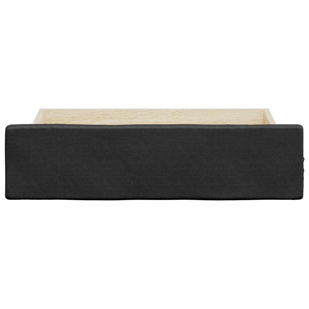 Bed Drawers 2 pcs Black Engineered Wood and Faux Leather