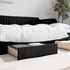 Bed Drawers 2 pcs Black Engineered Wood and Faux Leather