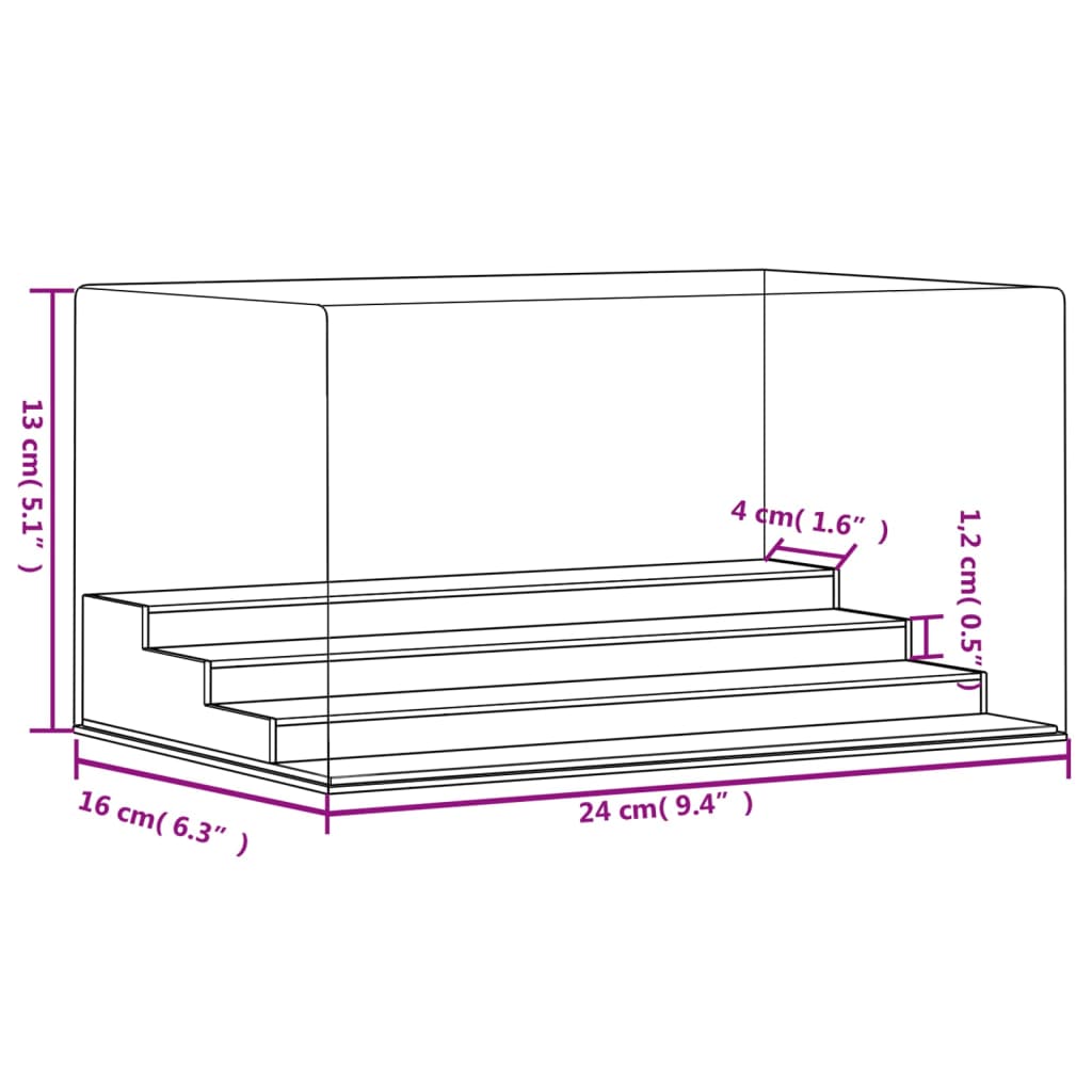 Display Box Transparent 24x16x13 cm Acrylic