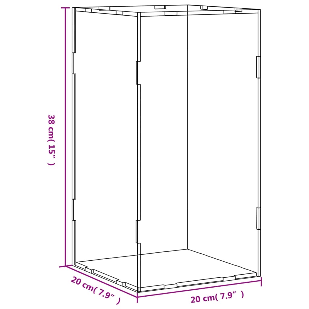 Display Box Transparent 20x20x38 cm Acrylic