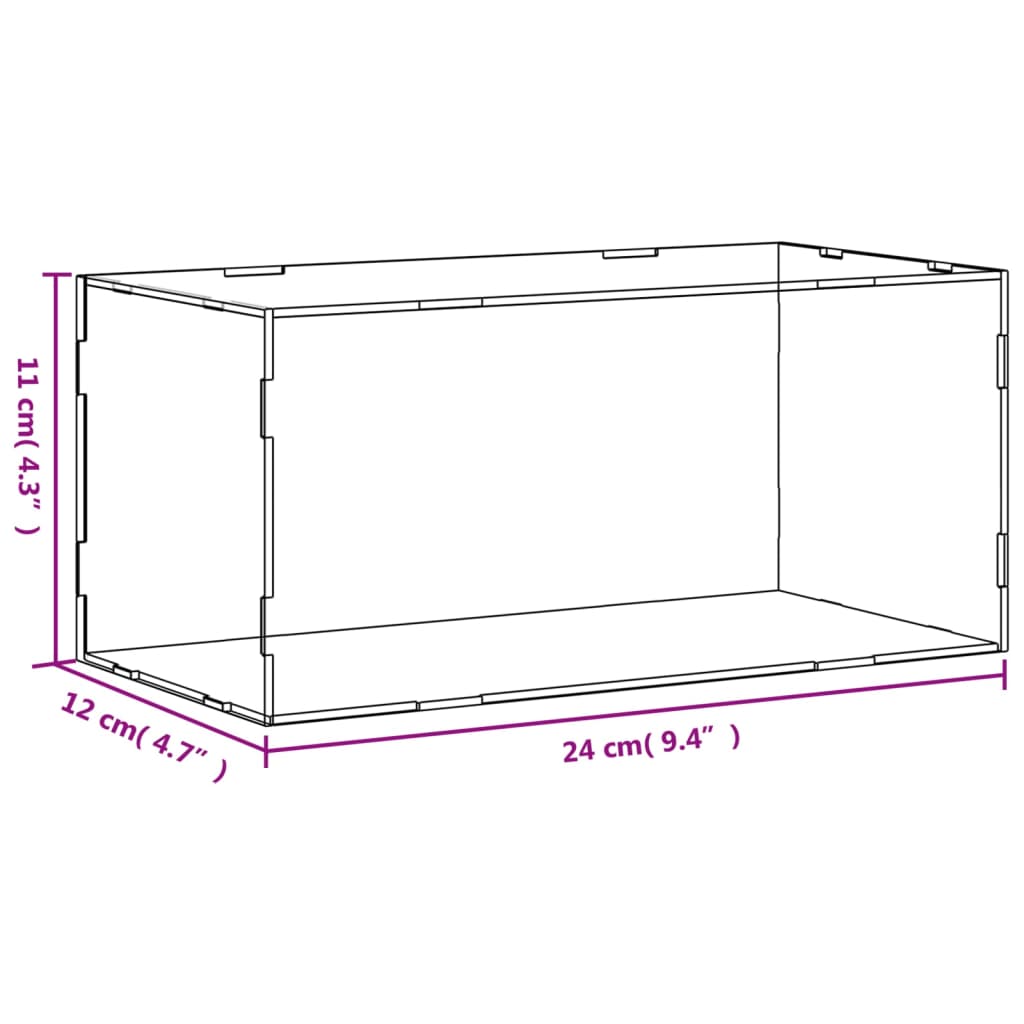 Display Box Transparent 24x12x11 cm Acrylic