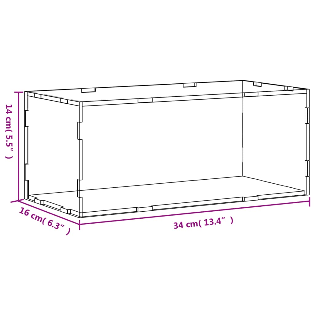 Display Box Transparent 34x16x14 cm Acrylic