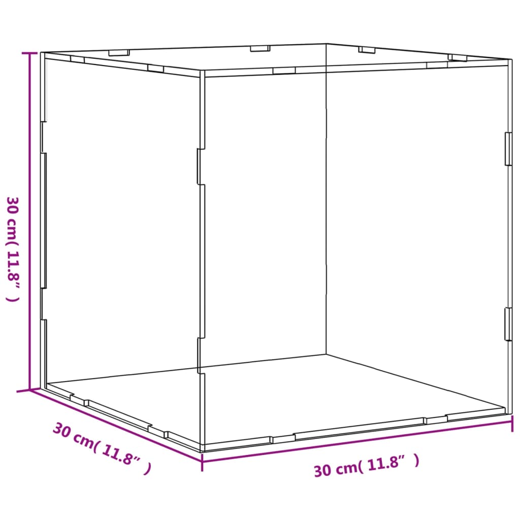 Display Box Transparent 30x30x30 cm Acrylic