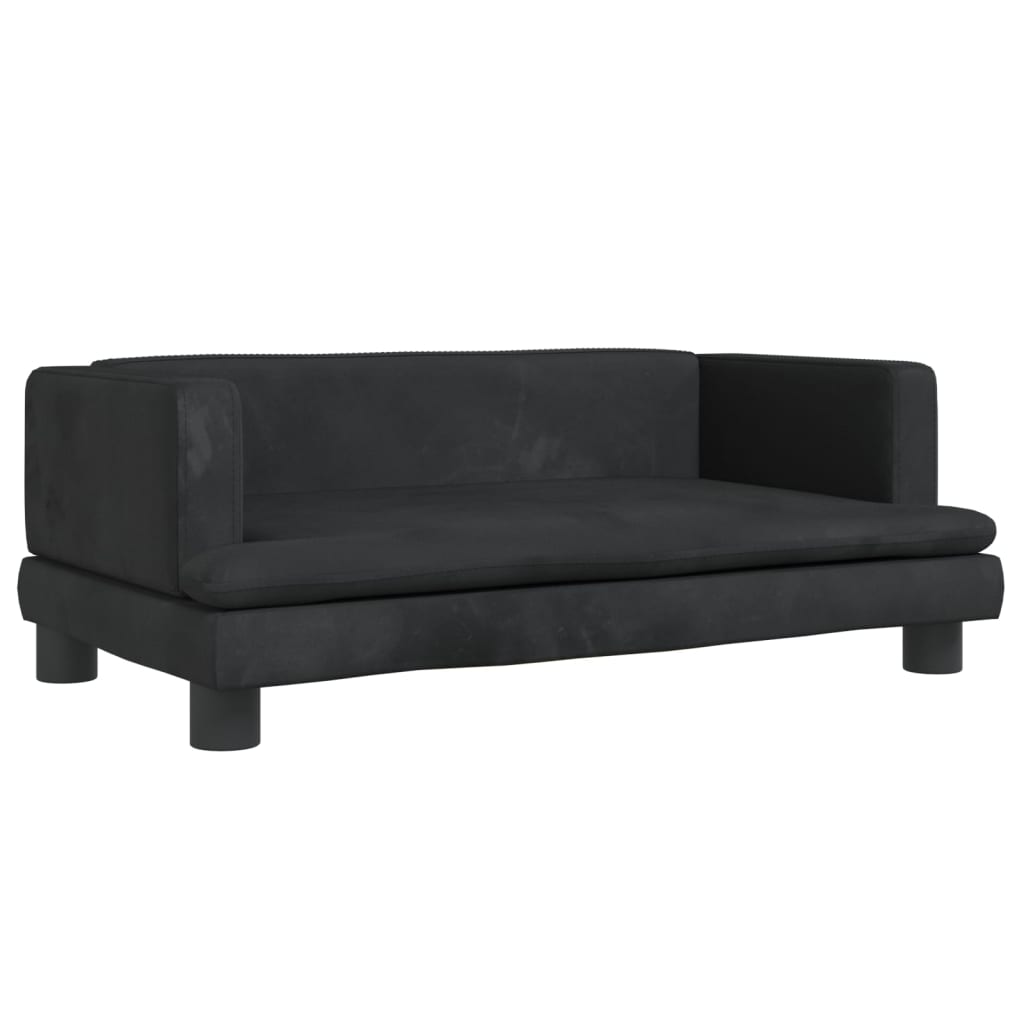 Kids Sofa Black 80x45x30 cm Velvet