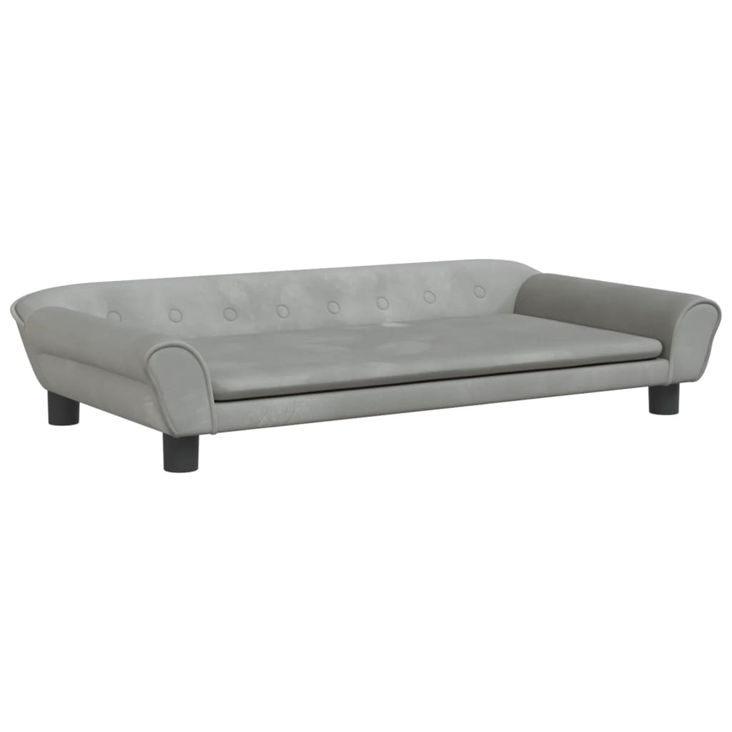 Kids Sofa Light Grey 100x50x26 cm Velvet