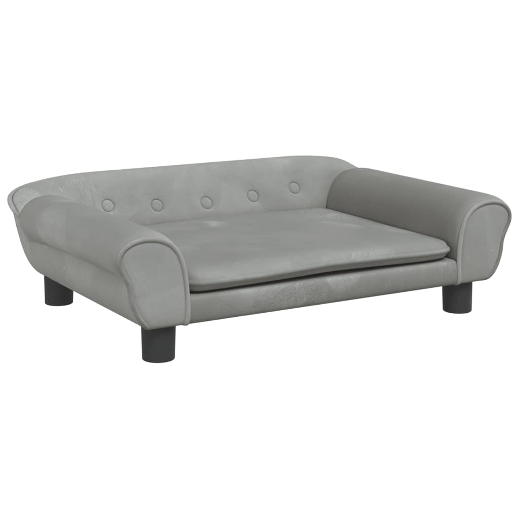 Kids Sofa Light Grey 70x45x26 cm Velvet