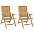 Reclining Garden Chairs with Cushions 2 pcs Solid Wood Teak