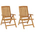 Reclining Garden Chairs with Cushions 2 pcs Solid Wood Teak