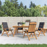 Reclining Garden Chairs with Cushions 4 pcs Solid Wood Teak