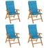 Reclining Garden Chairs with Cushions 4 pcs Solid Wood Teak