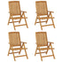 Reclining Garden Chairs with Cushions 4 pcs Solid Wood Teak