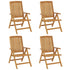 Reclining Garden Chairs with Cushions 4 pcs Solid Wood Teak