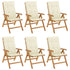 Reclining Garden Chairs with Cushions 6 pcs Solid Wood Teak