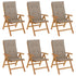 Reclining Garden Chairs with Cushions 6 pcs Solid Wood Teak