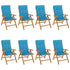 Reclining Garden Chairs with Cushions 8 pcs Solid Wood Teak