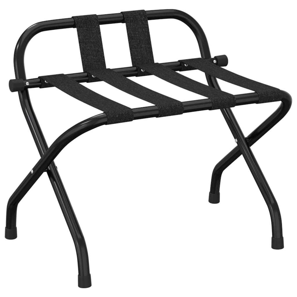 Luggage Rack with Backrest Black 56x39x52 cm