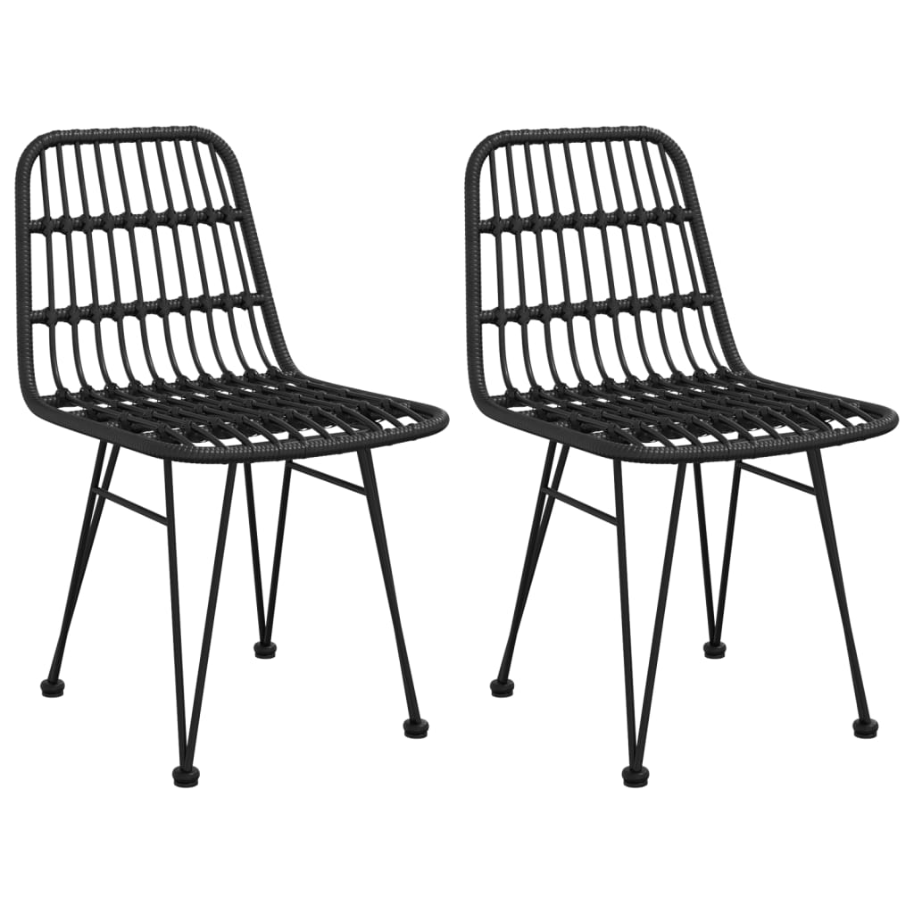 Garden Chairs 2 pcs Black 48x62x84 cm PE Rattan