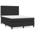 Box Spring Bed with Mattress Black 137x187 cm Double Size Faux Leather