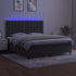 Box Spring Bed with Mattress&LED Dark Grey 153x203 cm Queen Size Velvet