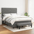 Box Spring Bed with Mattress Dark Grey 137x187 cm Double Size Fabric