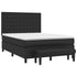 Box Spring Bed with Mattress Black 137x187 cm Double Size Faux Leather