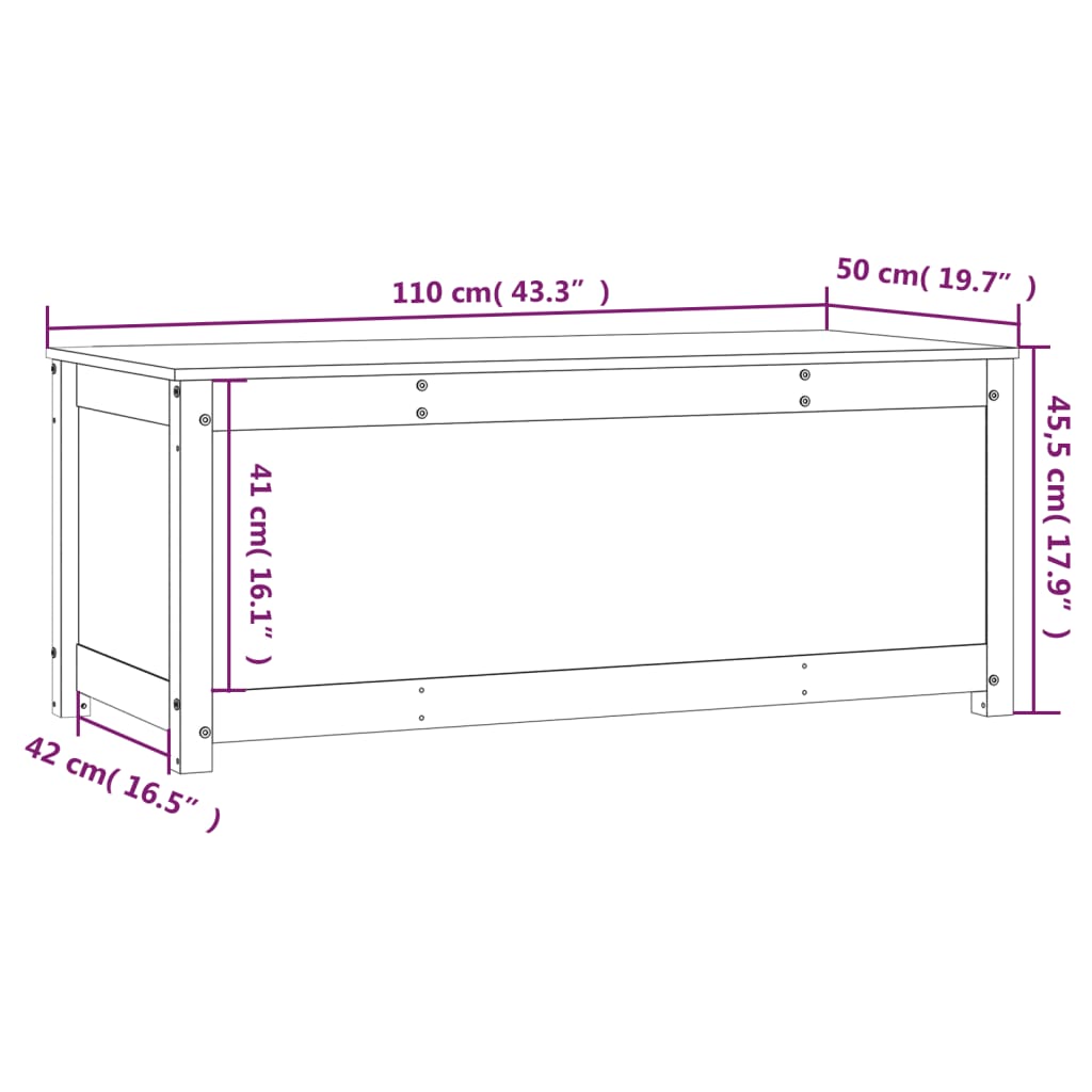 Storage Box 110x50x45.5 cm Solid Wood Pine