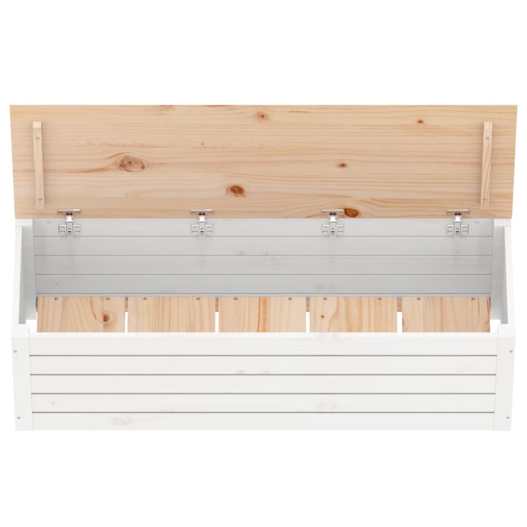 Storage Box White 109x36.5x33 cm Solid Wood Pine