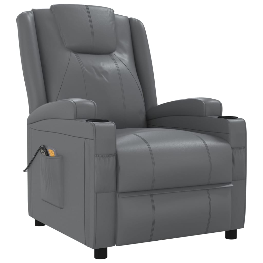 Stand up Massage Chair Anthracite Faux Leather