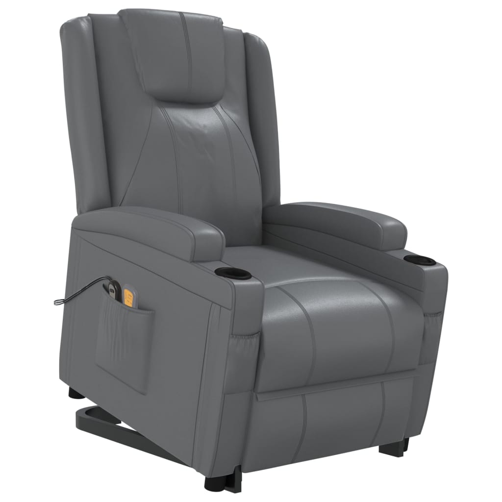 Stand up Massage Chair Anthracite Faux Leather