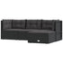 4 Piece Garden Lounge Set with Cushions Black Poly Rattan