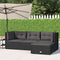 4 Piece Garden Lounge Set with Cushions Black Poly Rattan