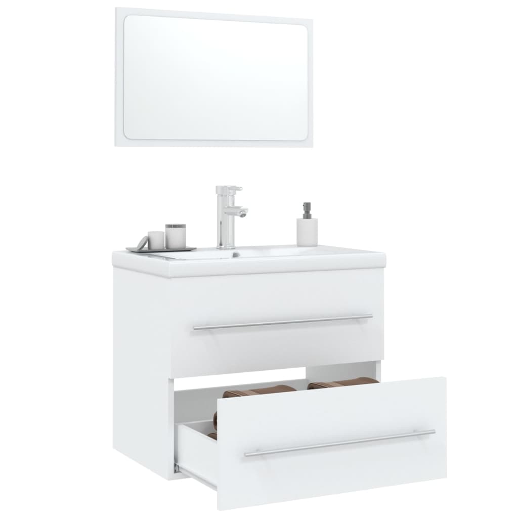 3 Piece Bathroom Furniture Set White