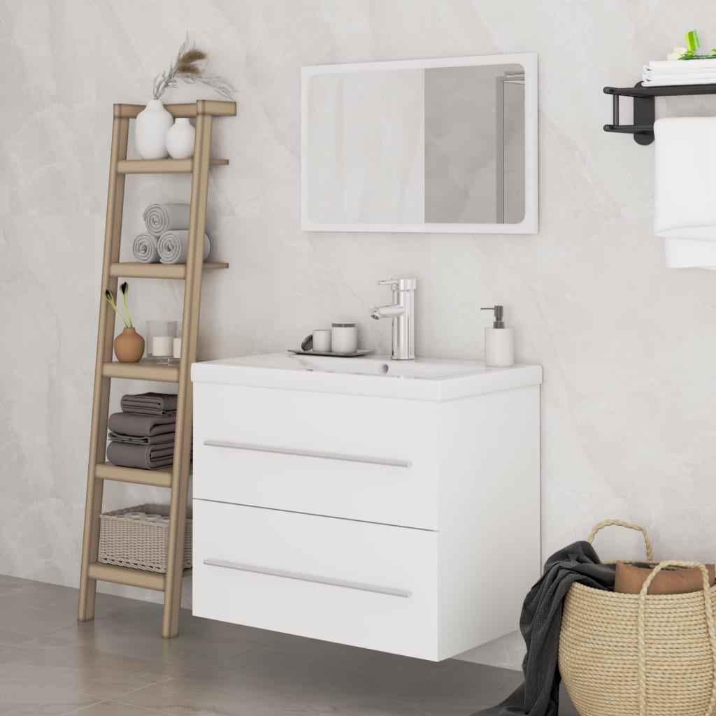 3 Piece Bathroom Furniture Set White