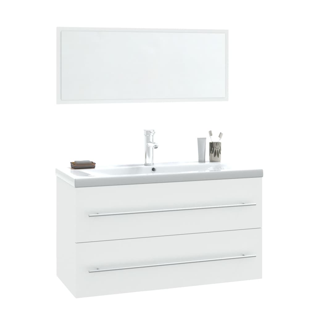 3 Piece Bathroom Furniture Set White