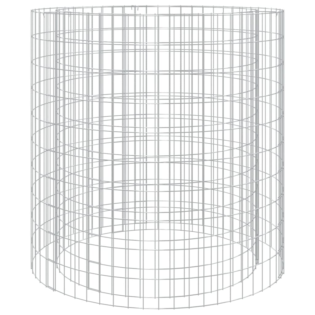 Gabion Fire Pit Ø 100 cm Galvanised Iron