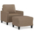 Sofa Chair with Footstool Cappuccino 60 cm Faux Leather