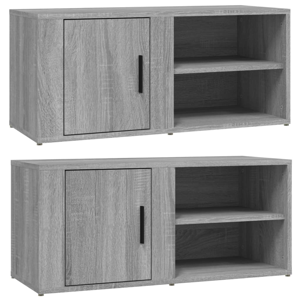 TV Cabinets 2 pcs Grey Sonoma 80x31.5x36 cm Engineered Wood