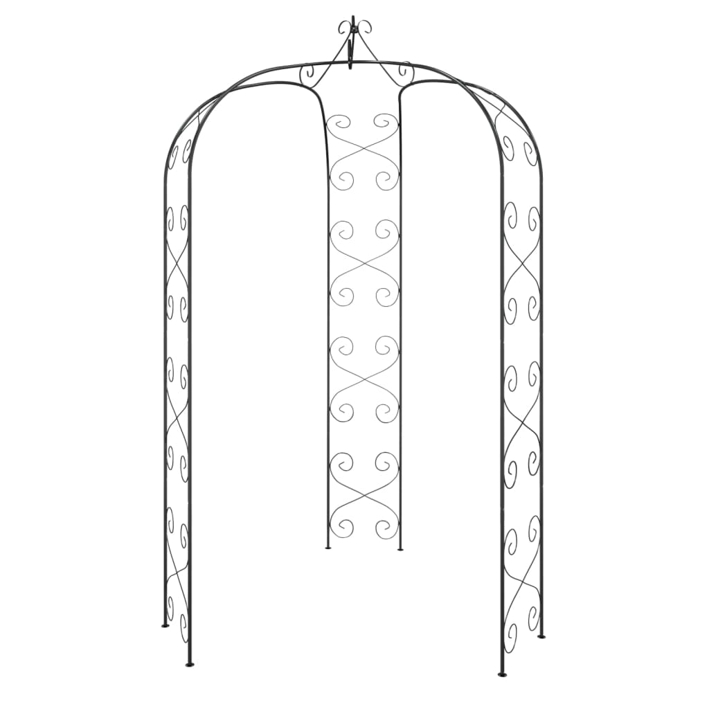 Garden Arch Black Ø180x255 cm Steel